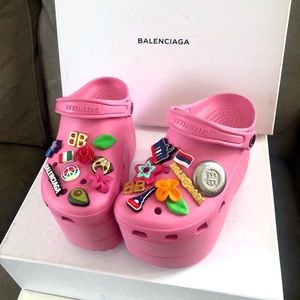 *SOLD* BALENCIAGA Pink Platform Crocs 36